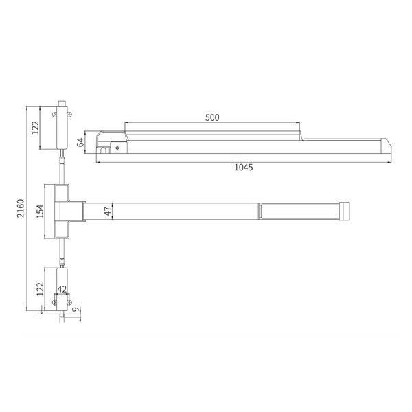 Tajima Panic Device with Vertical Rod for Double Door