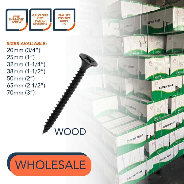 WHOLESALE Gypsum Black Screw for Wood (1 carton)