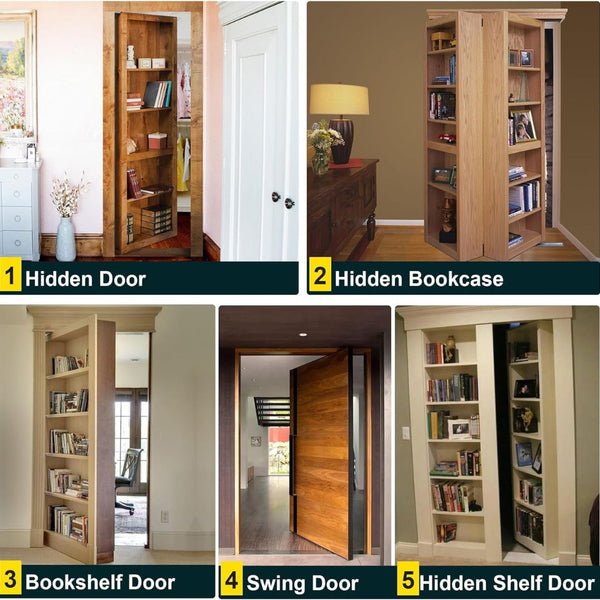 360 Degree Pivot Hinge with Bullet Catch for Hidden Door