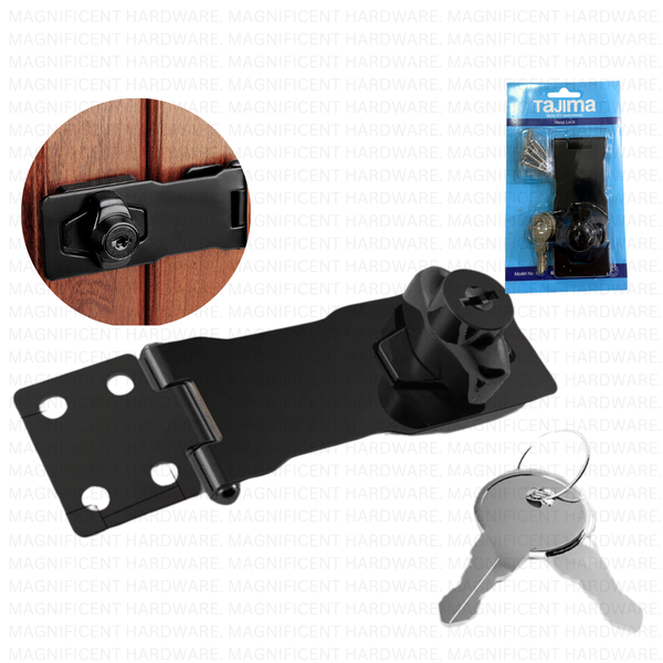 Black Keyed Hasp Lock