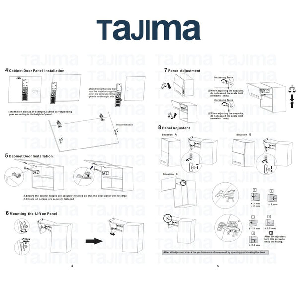 Adjustable Upward Fold Bifold/Double Door Lift Up Mechanism