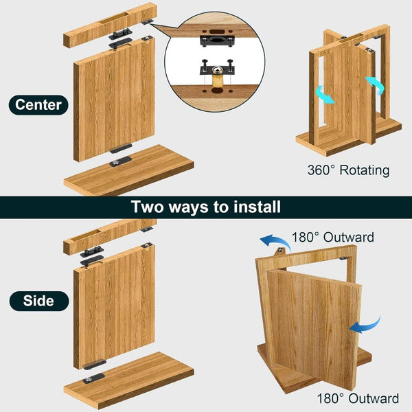 360 Degree Pivot Hinge with Bullet Catch for Hidden Door