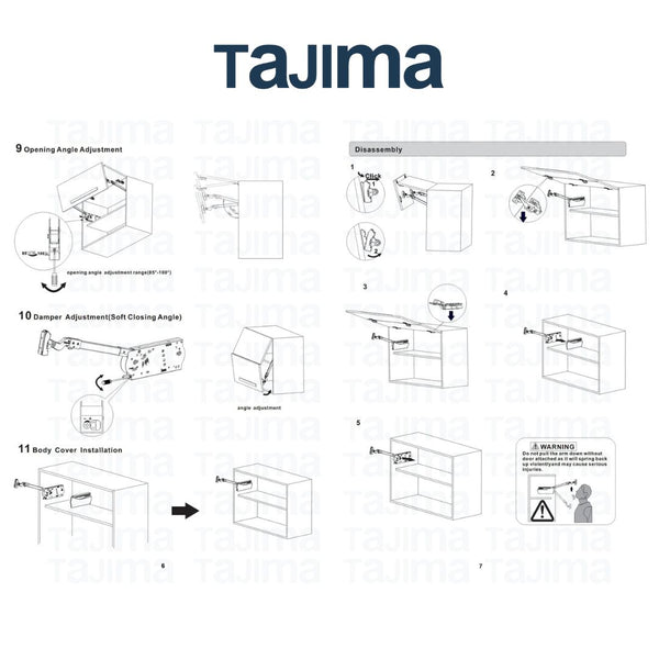 Adjustable Upward Fold Bifold/Double Door Lift Up Mechanism