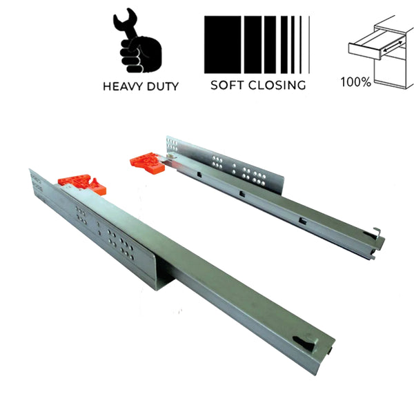 Giano Soft Close Heavy Duty Bottom Mounted Drawer Slide