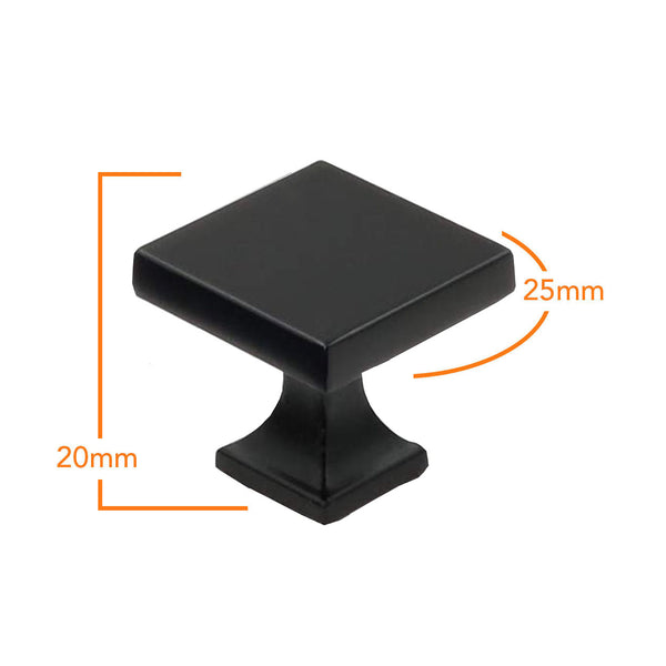 8018 Square Matte Black Knob