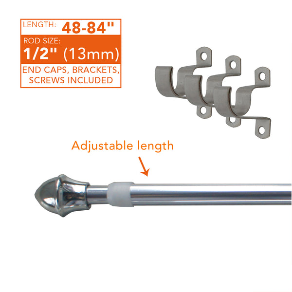 Chrome Plated 1/2" Cafe Rod Set