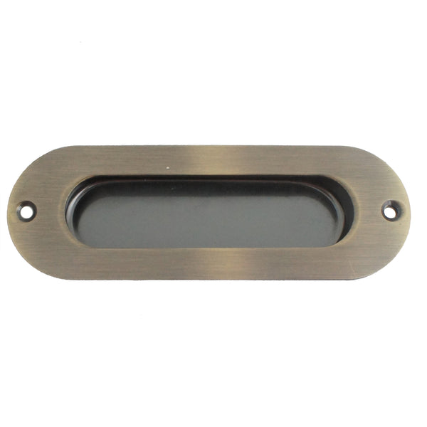 SCH001 Oval Antique Brass Flush Pull