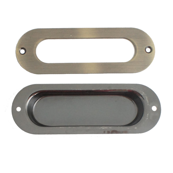 SCH001 Oval Antique Brass Flush Pull