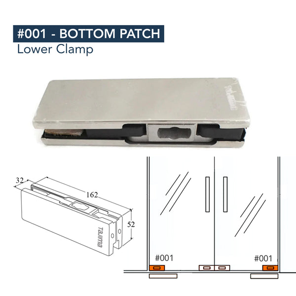 Tajima Glass Door Patch Fitting Set