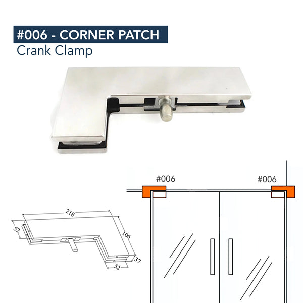 Tajima Glass Door Patch Fitting Set