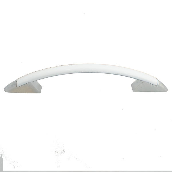 0443 Plain White Chrome Pull Handle