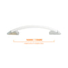 0443 Plain White Chrome Pull Handle