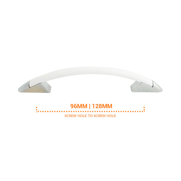 0443 Plain White Chrome Pull Handle