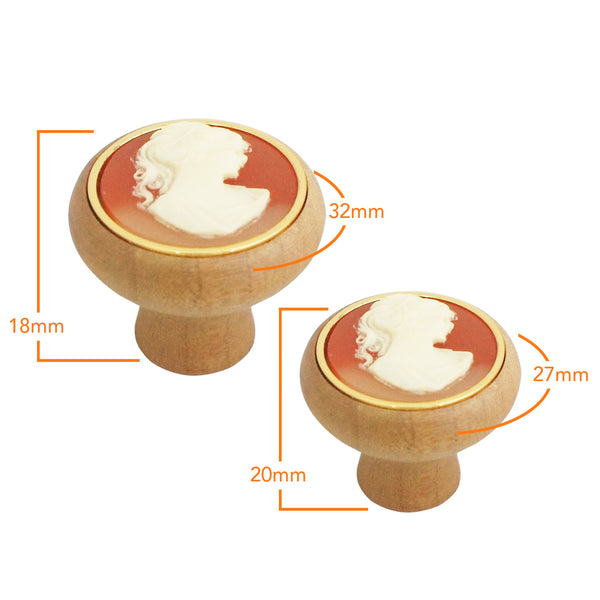 0851 Cameo Buna Wooden Knob