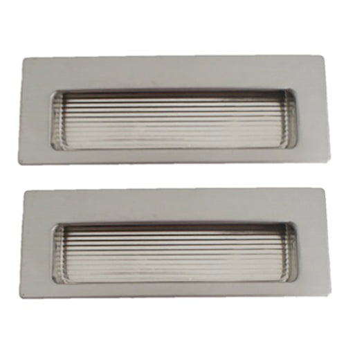 0965 Rectangle Silver Flush Handle