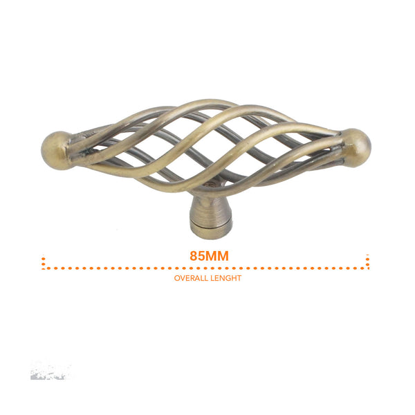 1003 Birdcage Antique Brass Pull