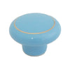 104 Blue Ceramic Knob with Golden Ring - Magnificent Marketing (DIY Builders Hardware)