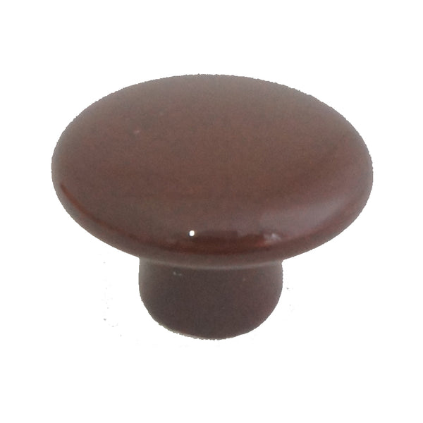 105 Plain Brown Ceramic Knob - Magnificent Marketing (DIY Builders Hardware)