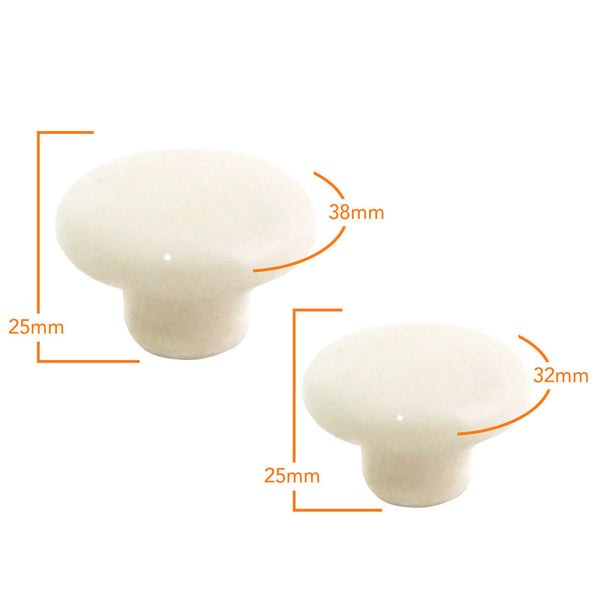 105 Plain Beige Ceramic Knob