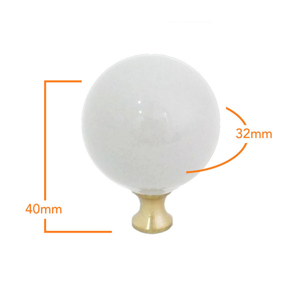 106 Gray Spherical Ceramic Knob with Brass Base