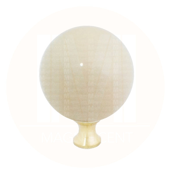 106 Beige Spherical Ceramic Knob with Brass Base