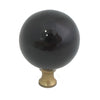 106 Black Spherical Ceramic Knob with Brass Base - Magnificent Marketing (DIY Builders Hardware)