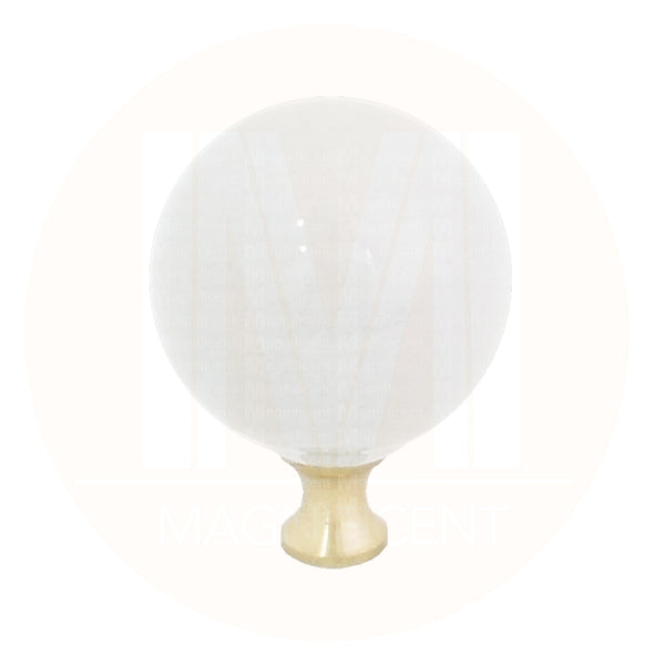 106 Gray Spherical Ceramic Knob with Brass Base