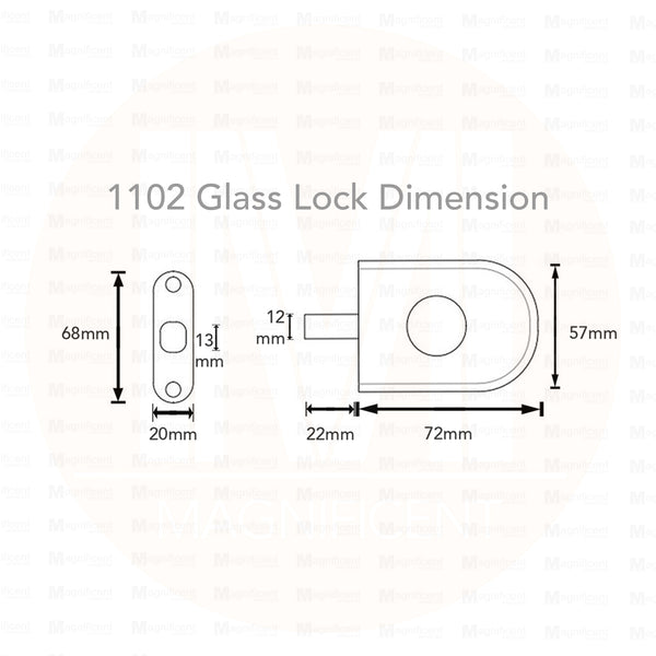 Tajima Frameless Single Glass Door Lock