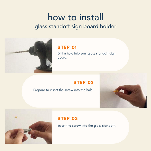 25mm Glass Standoff Sign Board Holder (Stainless)