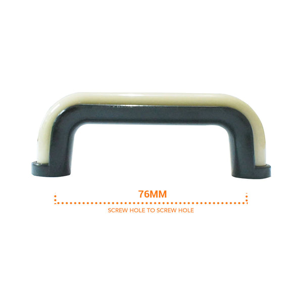 1228 Beige Black Plastic Pull Handle