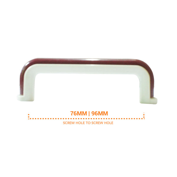 1228 Burgundy White Plastic Pull Handle