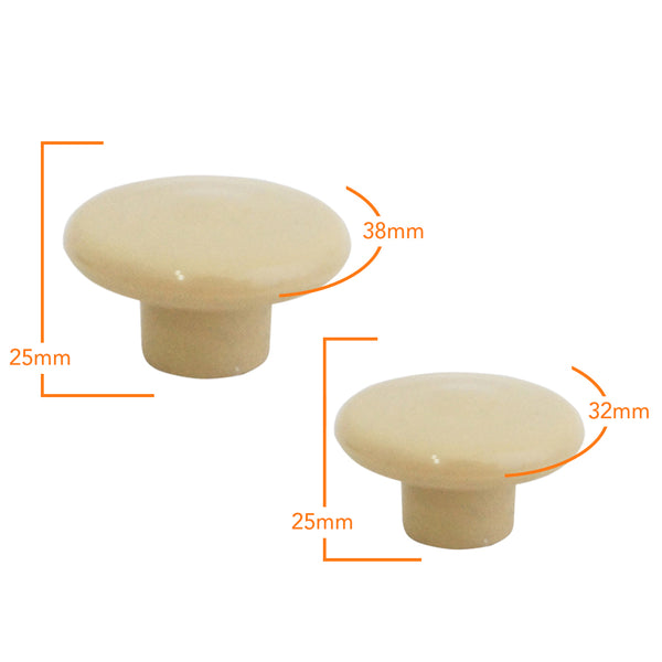 1230 Plain Beige Plastic Knob