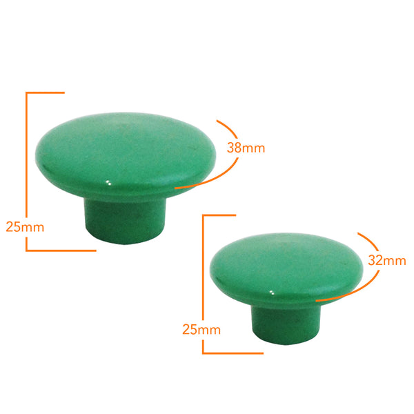 1230 Plain Green Plastic Knob