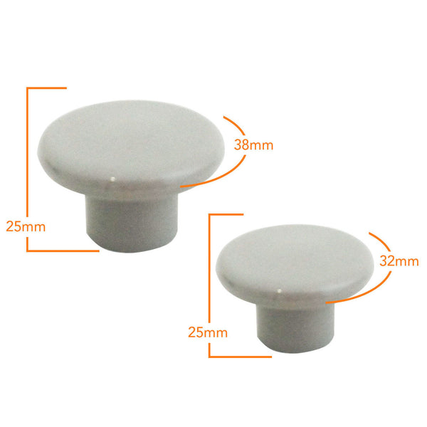 1230 Plain Gray Plastic Knob