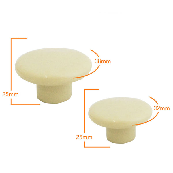 1230 Plain Ivory Plastic Knob