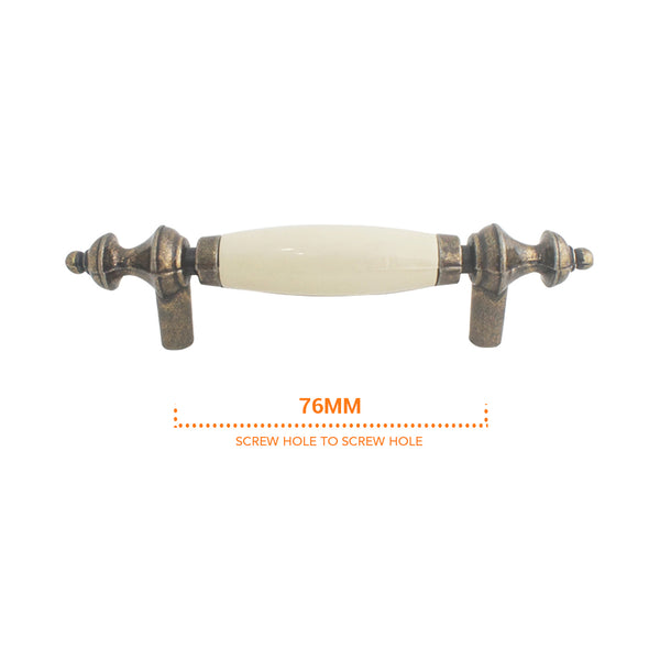 1401 Beige Antique English Classy Ceramic Pull