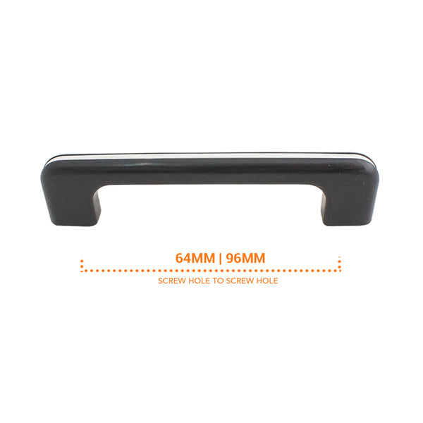 164 Black with White Stripes Plastic Pull