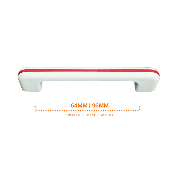 164 White with Red Stripes Plastic Pull