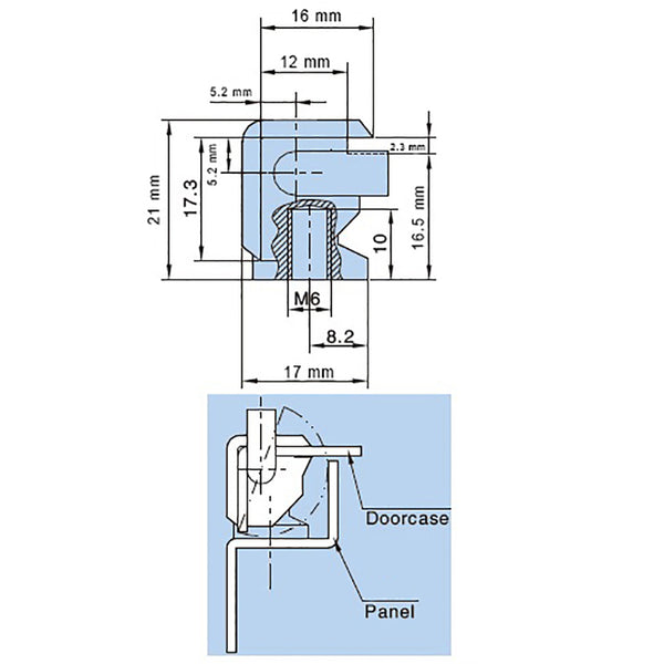 171 Black Control Box Hinge (Small)
