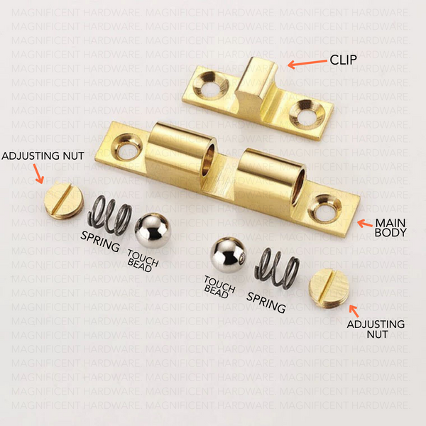 Brass Double Ball Catches (Polished Brass)