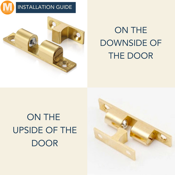 Brass Double Ball Catches (Polished Brass)