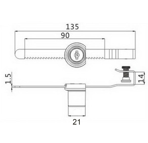 Evergood 220 Glass Lock with Ratchet Bar