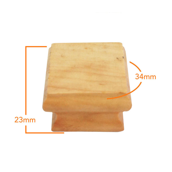 2289 Square Light Oak Wooden Knob