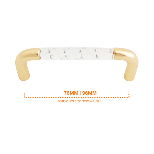 2372 Acrylic Crystal Like Brass Pull