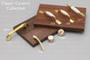 1406 Ceramic Flower Knob Wrapped in Brass Plated Base