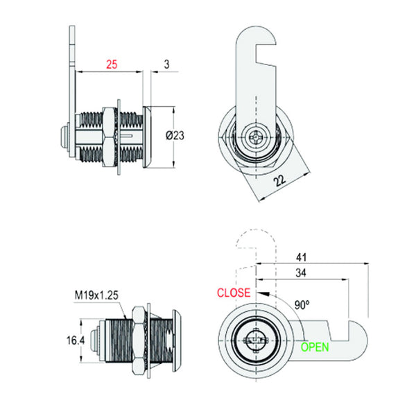 Target 9007 Cam Lock