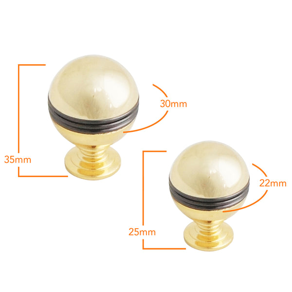 2629 Two Toned Solid Brass Knob
