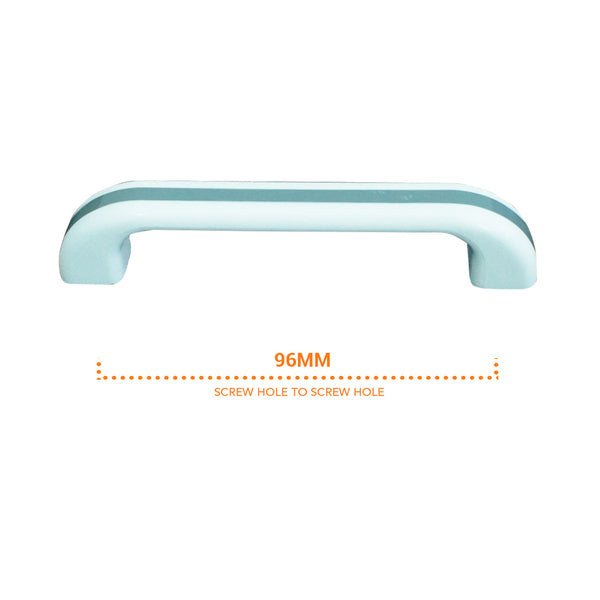 3020 White with Gray Stripes Plastic Pull Handle