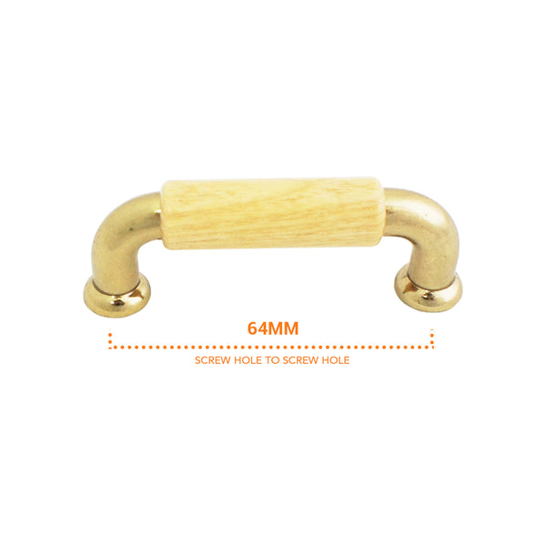 3113 Light Oak Zinc Brass Plated Pull