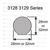 3128 Silver Plastic Knob